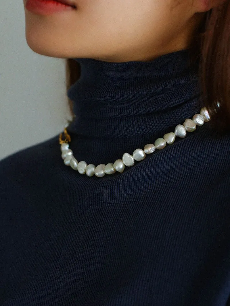 Shaped Irregular Baroque Pearl Necklace