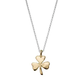 Silver & Gold Large Shamrock Necklace