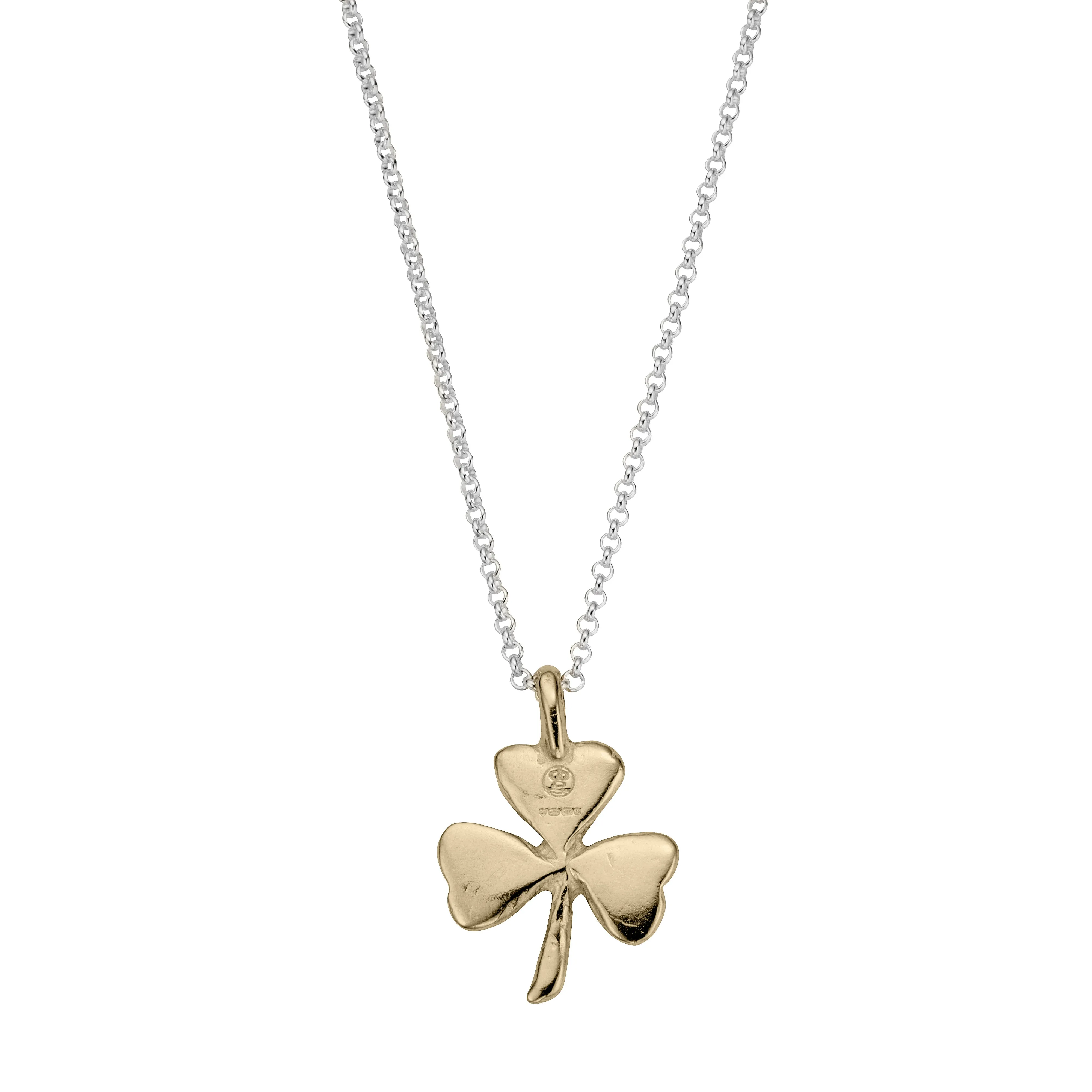 Silver & Gold Large Shamrock Necklace