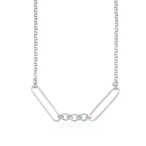 Silver Mixed Link Charm Collector Necklace