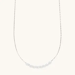 Silver Nina Dainty Pearl Necklace