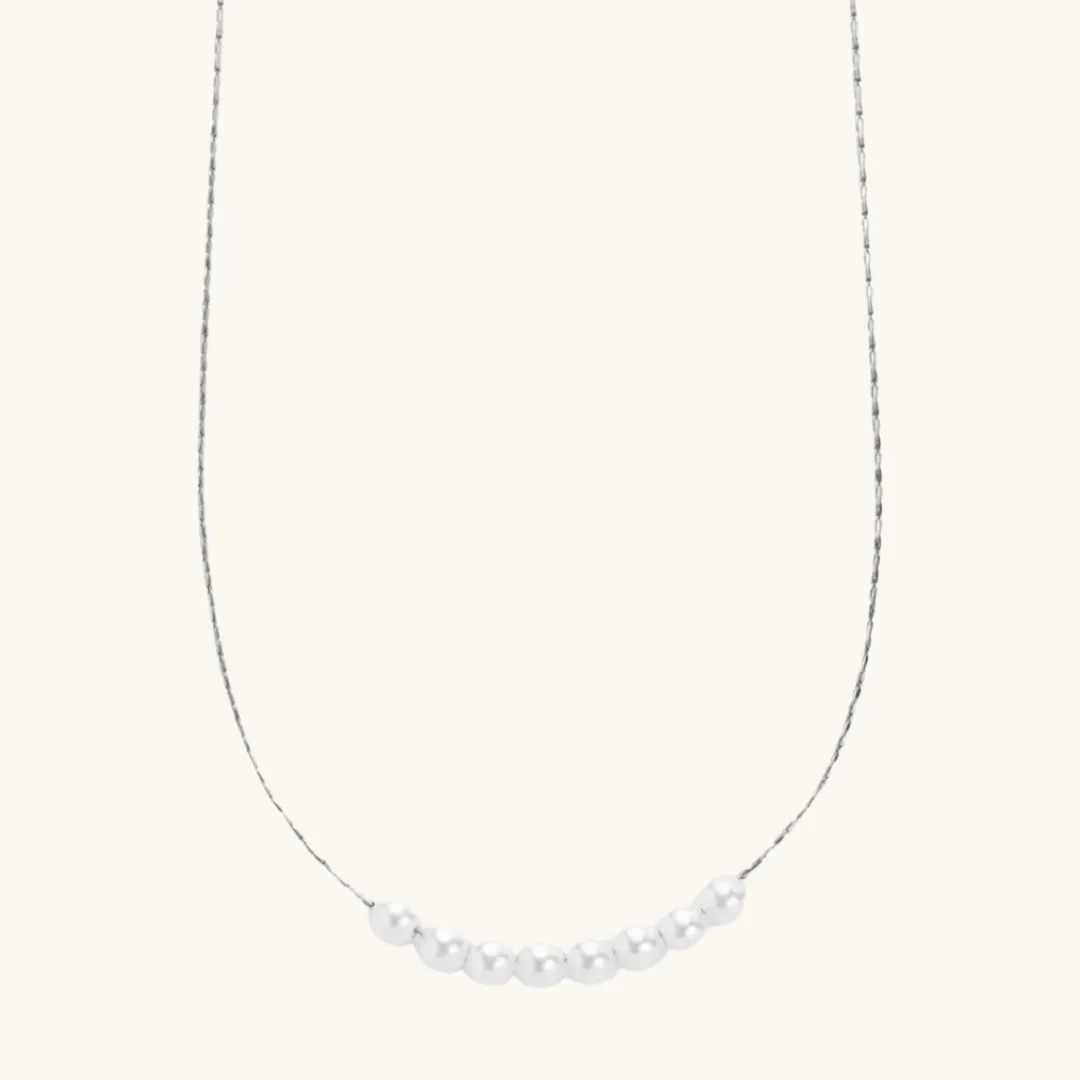 Silver Nina Dainty Pearl Necklace