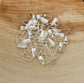 Silver Tone Pinch Bail - 8.7mm x 3mm - 200 Pieces - FD448