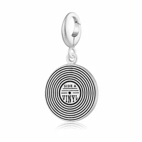 Silver Vinyl Record Charm