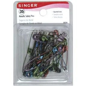 SINGER - Safety Pins, Assorted Colors and Sizes - 35 Pins