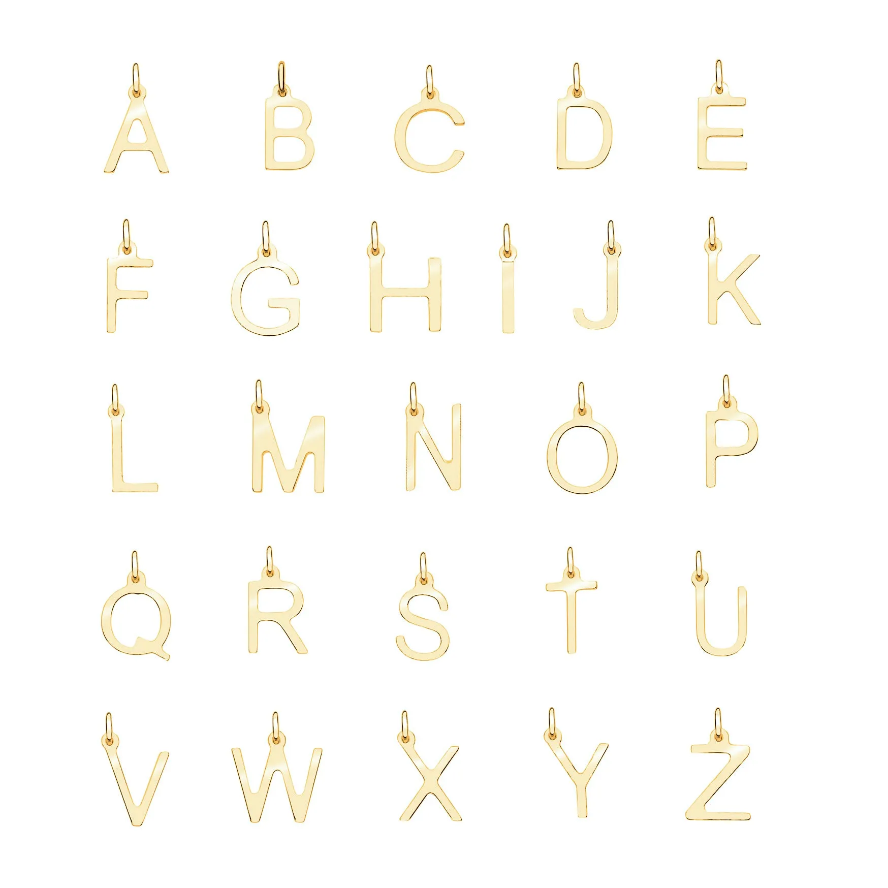 Solid Gold Individual Initial Charm