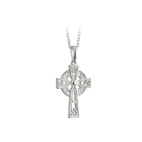 Solvar Rhodium Plated Celtic Cross Pendant