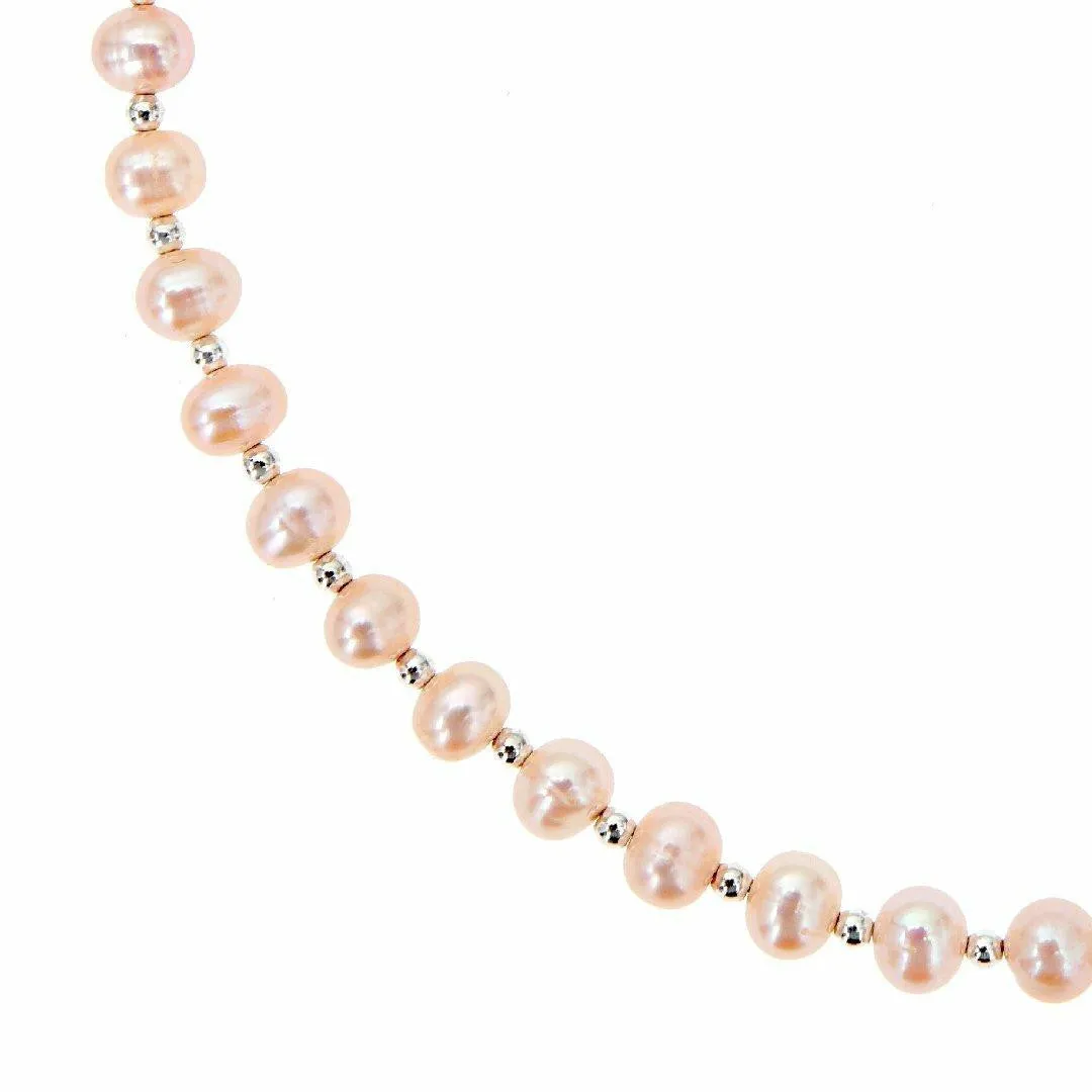 Sterling Pearl Necklace | Champagne