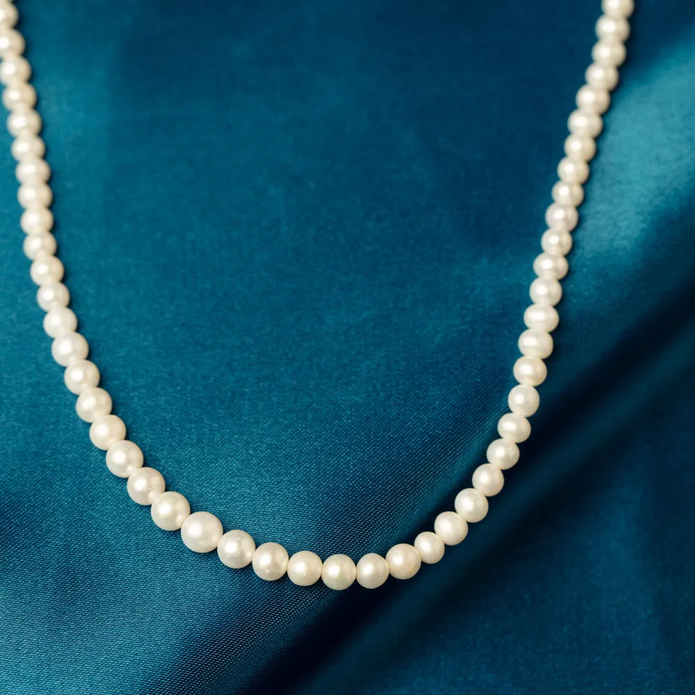 Sterling Silver Graduated Pearl Zelda Strand