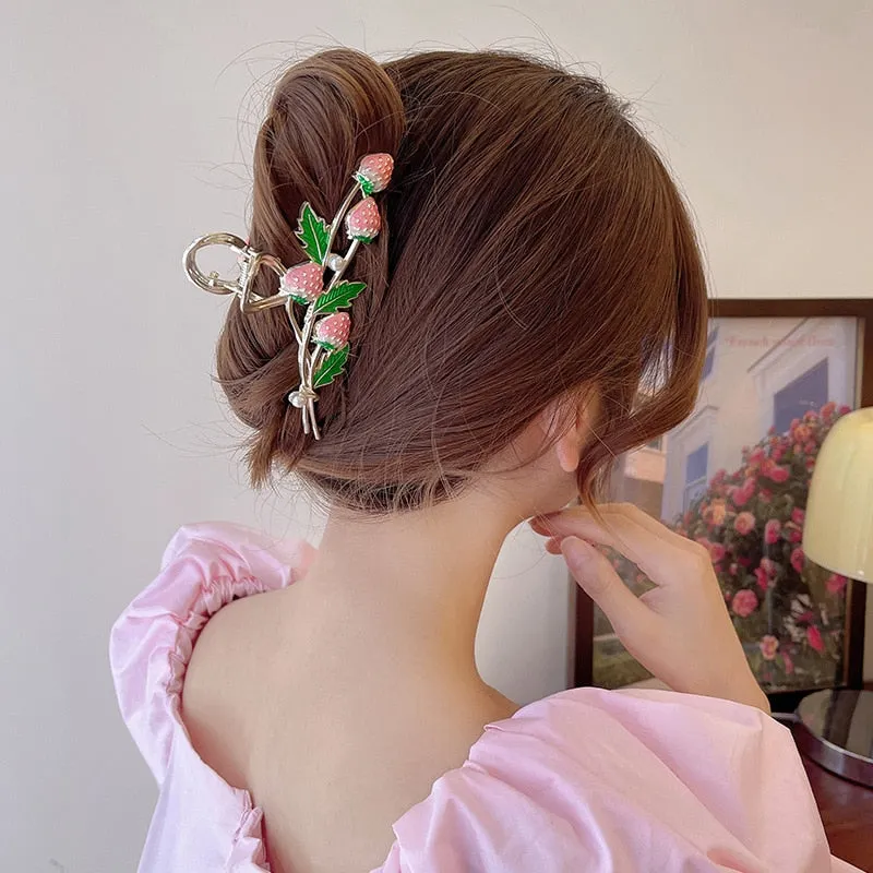 Strawberry Vine Hair Claw Clip