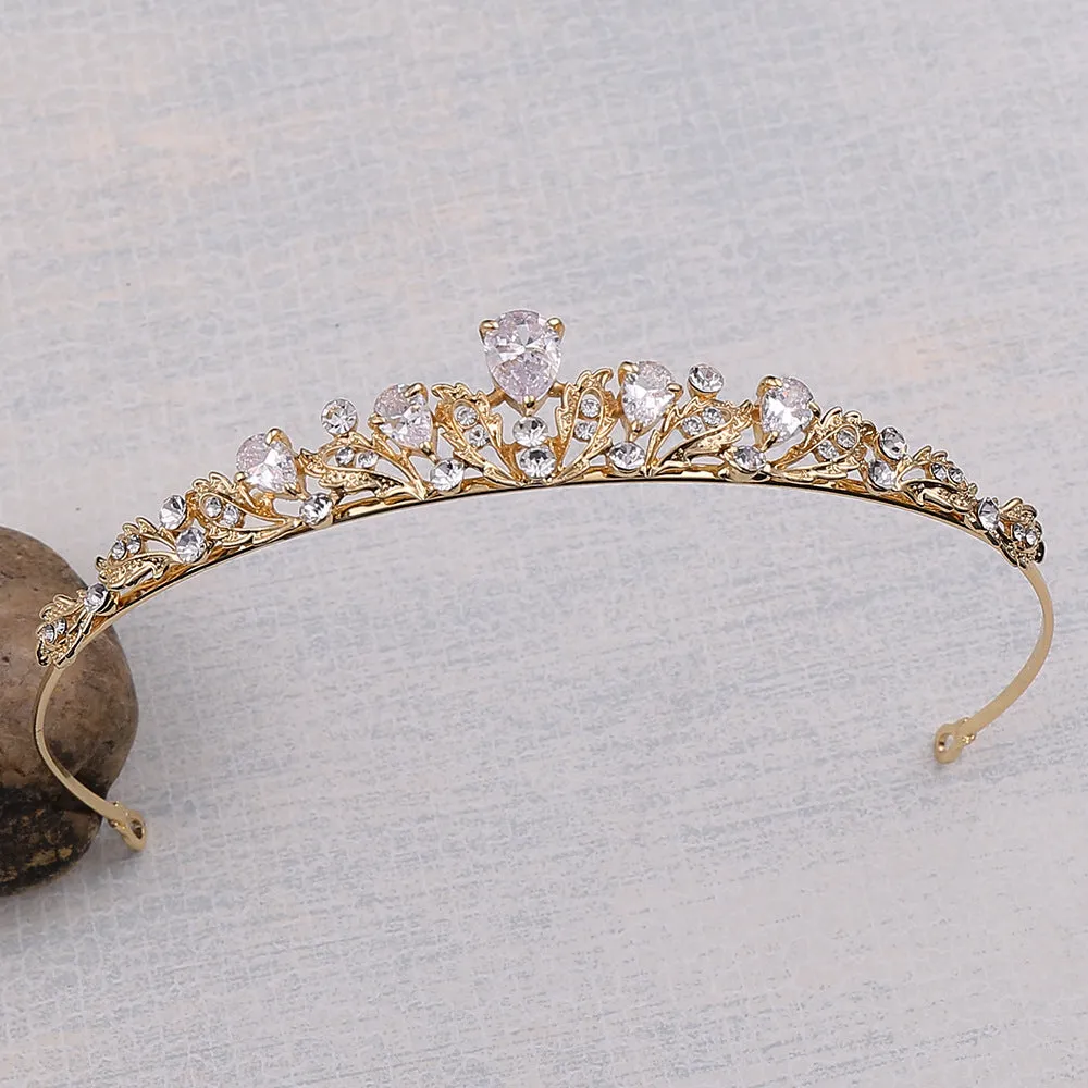 Style bridal tiara headband luxury zircon small crown princess birthday wedding gift