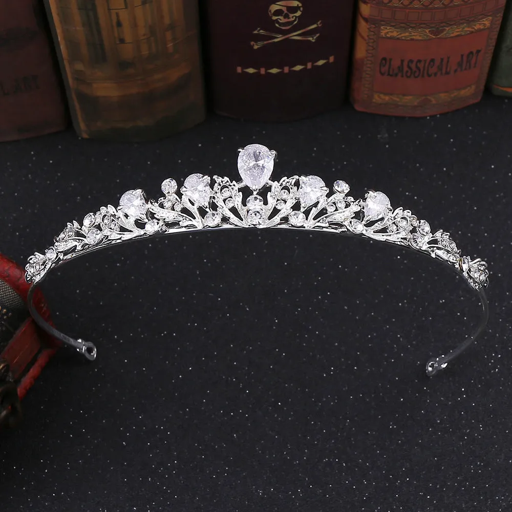 Style bridal tiara headband luxury zircon small crown princess birthday wedding gift