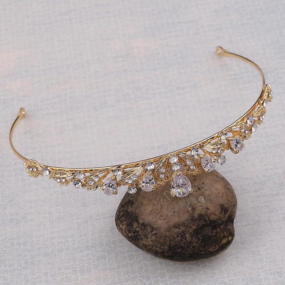 Style bridal tiara headband luxury zircon small crown princess birthday wedding gift