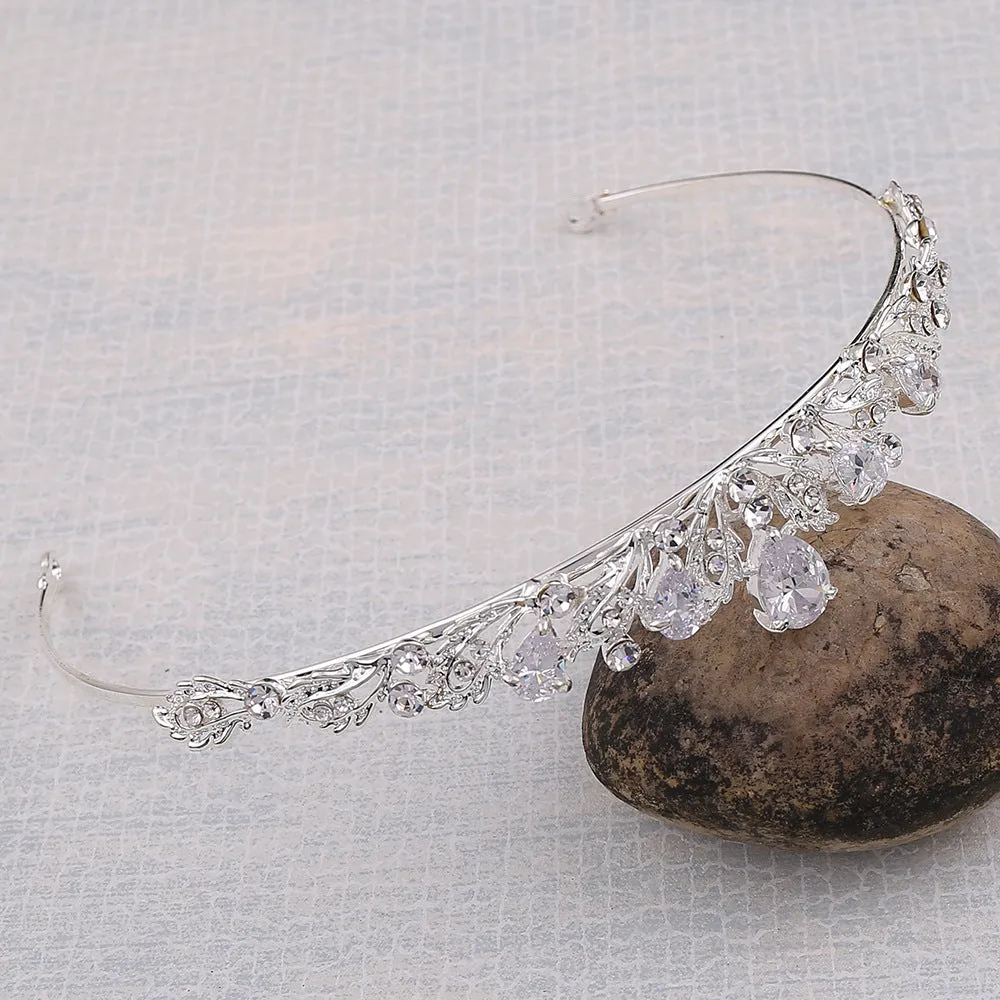 Style bridal tiara headband luxury zircon small crown princess birthday wedding gift