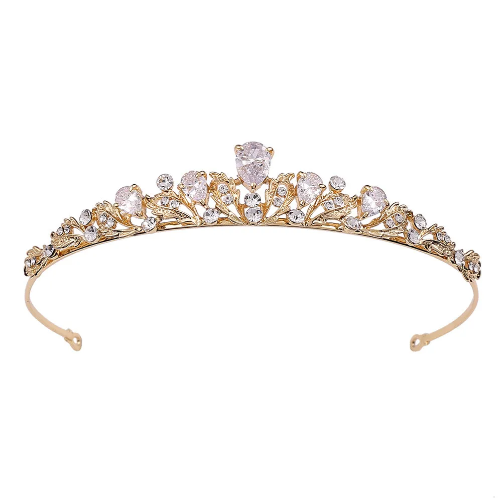 Style bridal tiara headband luxury zircon small crown princess birthday wedding gift