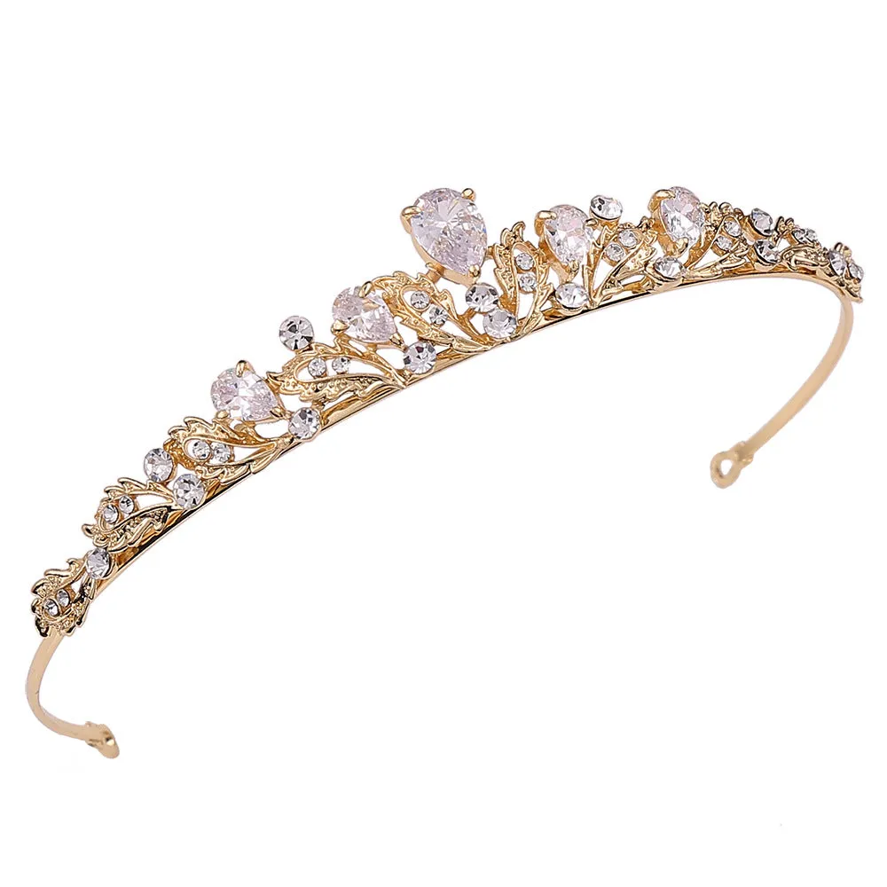 Style bridal tiara headband luxury zircon small crown princess birthday wedding gift