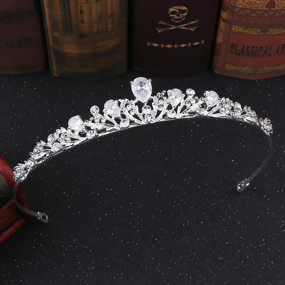 Style bridal tiara headband luxury zircon small crown princess birthday wedding gift