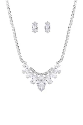 Stylish Crystal Rhinestone Necklace And Earring Set