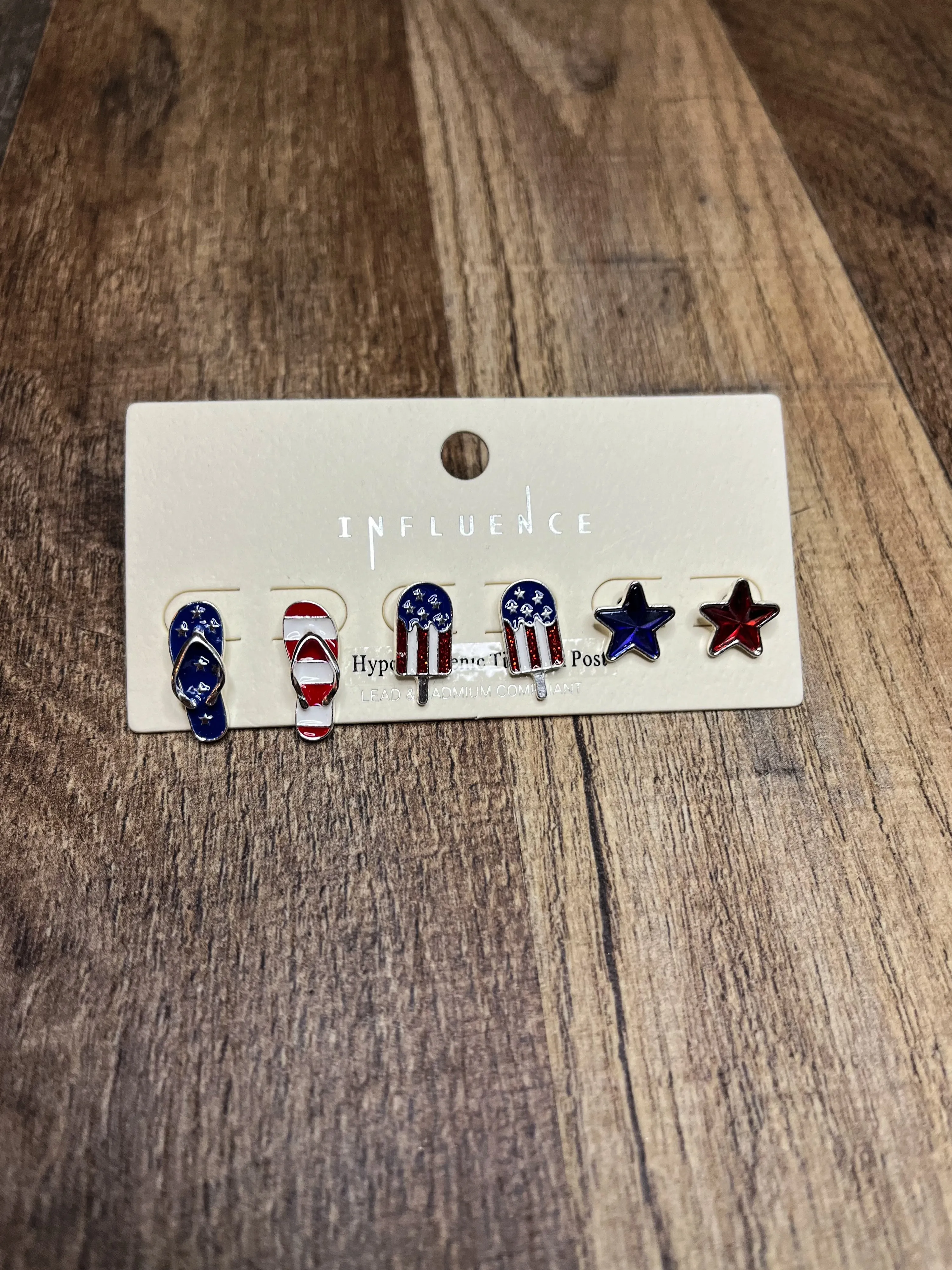 Summer Fun Patriotic Earrings Set