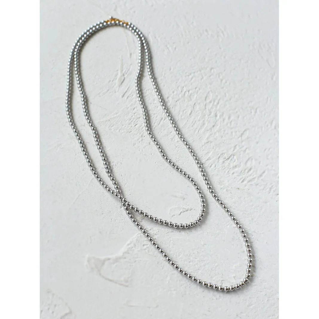 Swarovski Grey 4mm Pearl Long Necklace