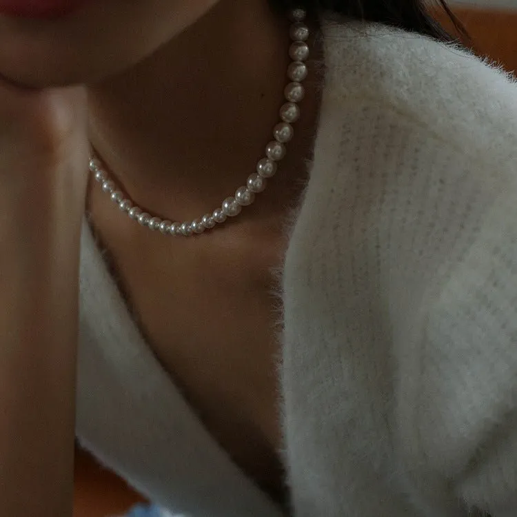 Swarovski Pearl Gradient Collarbone Necklace