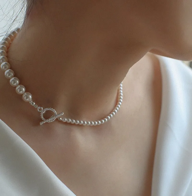 Swarovski Pearl Gradient Collarbone Necklace