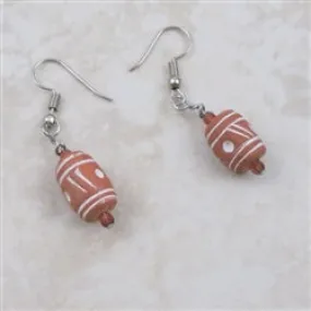 Terracotta African Clay Trade Handmade Bead Earrings