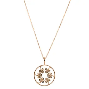 Vintage 9ct Rose Gold Seed Pearl Clover Pendant