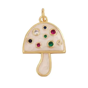 White Mushroom Charm For Charm Necklace